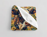 Floral Fable Cow Fleece Throw Blanket